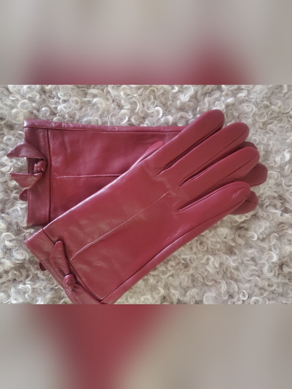 Women's Denver Hayes Leather Bow Accent Gloves - Small